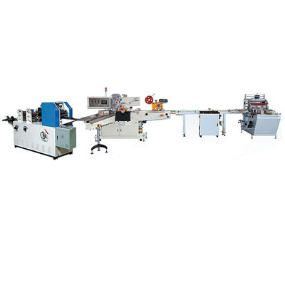 PLC Automatic hand towel Packaging Machine 210mm Width Paper Pouch Packing