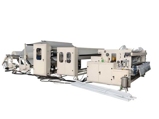 Automatic Toilet Tissue Paper Rewinding Machine With Glue Lamination